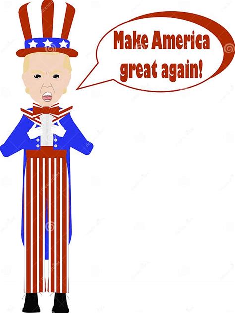 Make America Great Again Uncle Sam Cartoon Stock Illustration