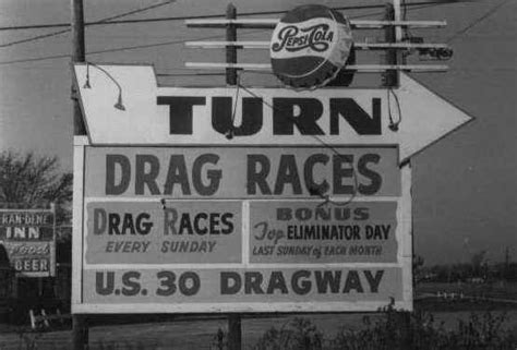 Us 30 Dragstrip Sign Drag Racing Cars Drag Racing Racing Posters