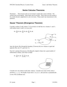 Vector Calculus Theorems