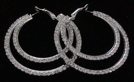 2853 Double Row Crystal Rhinestone Hoop Earrings Jewelry For Bodybuilding Competition Bikini