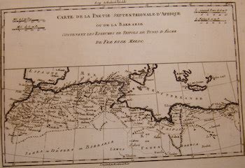 Carte De La Partie Septentrionale D Afrique Ou De La Barbarie By Bonne