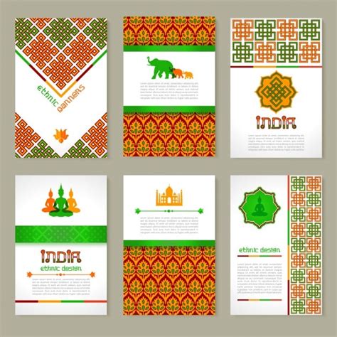 Set of ethnic indian poster Vector | Free Download