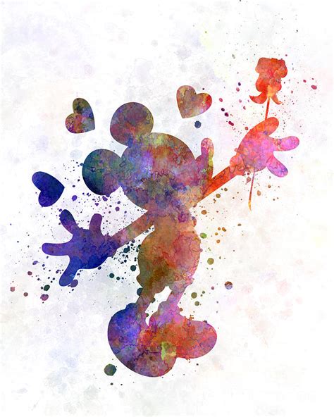 Mickey Mouse In Watercolor Painting By Pablo Romero Pixels