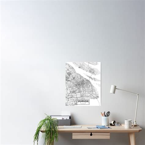 Shanghai City Map Of China Light Poster For Sale By Demap Redbubble