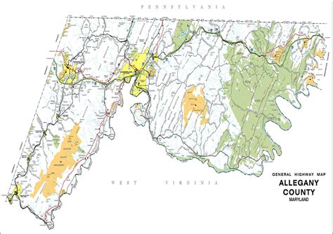 Allegany County Highway Map 2013 Maryland Area USA Birds Eye | Etsy