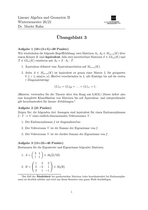 Blatt 03 Aufgaben In Lineare Algebra 2 Lineare Algebra Und