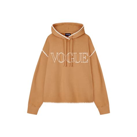 Vogue Hoodie Camel With Embroidery Vogue Official Store
