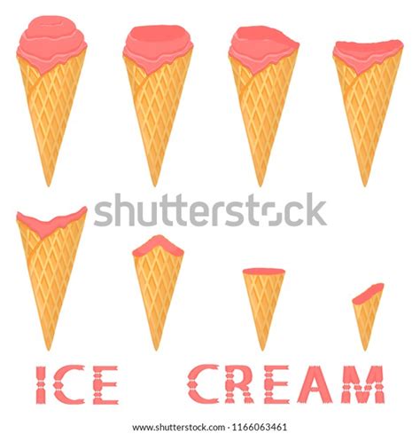 Natural Icon Logo Strawberry Ice Cream Stock Vector Royalty Free