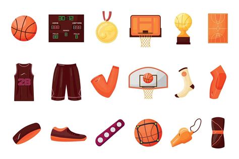 Basketball Equipment Icons Set Cartoon Vector Sport Ball 13594130