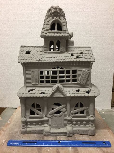 Ceramic Bisque Large Haunted House Ready To Paint Etsy Ceramic