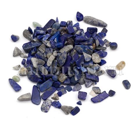 Бусины Натуральный Лазурит, Крошка, Цвет: Синий, Размер: 6-24x5-12x3 ...