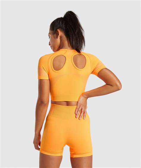 Ultra Seamless Crop Top Neon Orange Brofit