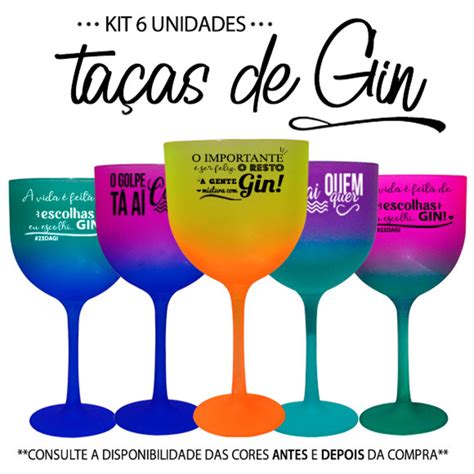 KIT 6 Unidades Taças de Gin PREMIUM Degradê Personalizadas Elo7