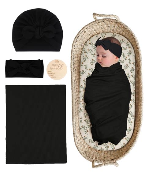 amazoncom zurlefy stretchy baby swaddle blanket  headband set
