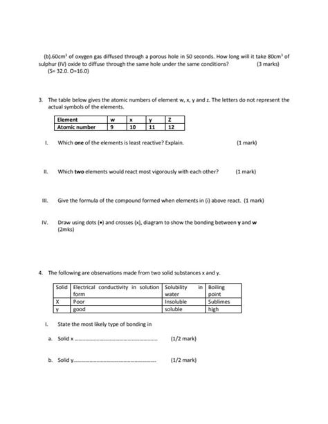 Form 3 Chemistry Paper 1 End Of Term 2 Examination 2024 2732