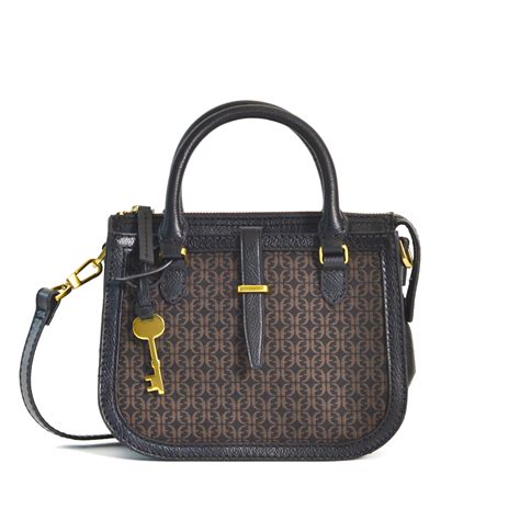 Fossil Ryder Mini Satchel Black Brown Averand