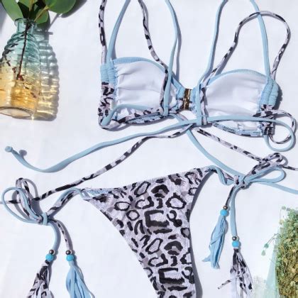 Women Splicing Leopard Print Bikini Swimsuit On Luulla