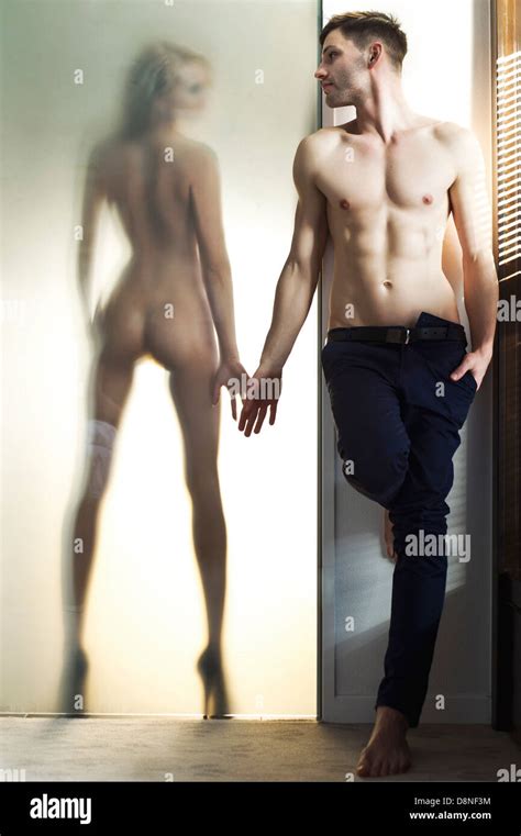 Beautiful Naked Woman And Handsome Man Stock Photo Alamy