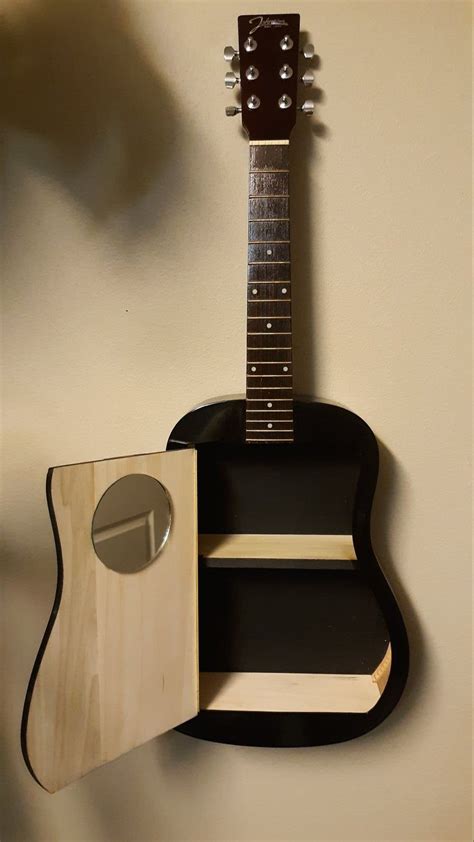 Guitar Shelf 145 Recycled Acoustic Guitar With Single Door And