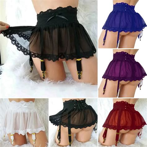 Robe Courte Ajustable Pour Femme Lingerie Sexy Chemise De Nuit Translucide Culotte En Dentelle