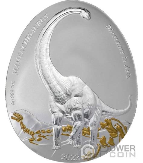 Mamenchisaurus Dinosaurs In Asia Oz Monnaie Argent Samoa