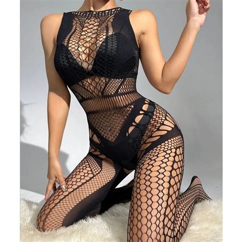 Women S Fishnet Bodystocking Hollow Out Lingerie Nightwear Pantyhose Sleepwear EBay