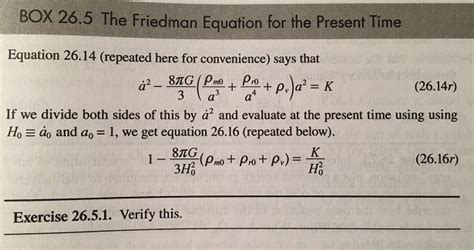 Solved BOX 26.5 The Friedman Equation for the Present Time | Chegg.com