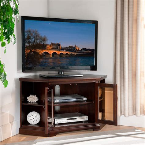 Traynor 46 Wide Chocolate Cherry Finish Corner Tv Stand 38a08