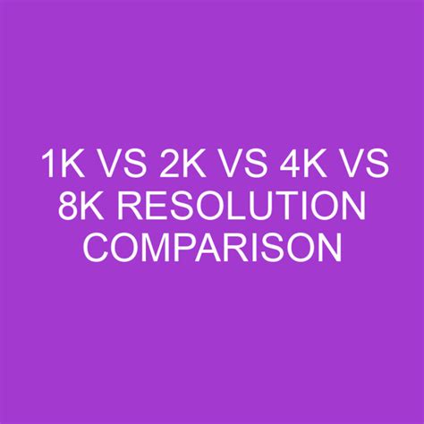 1K Vs 2K Vs 4K Vs 8K Resolution Comparison » Differencess