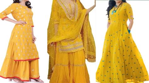 15 Yellow Colour Kurtis Kurtas Ll Mehndi Haldi Dresses 2020 Youtube