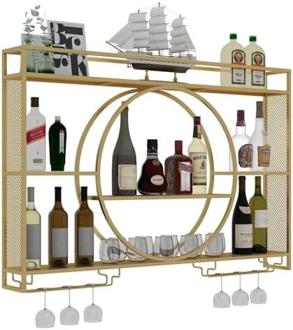 Amazon Metal Wine Rack Bar Shelves Wall Mounted Kitchen Storage