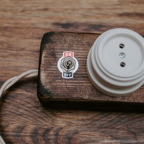 Удлинитель электрический ретро на 3 кремовых розетки с выключателем в ...