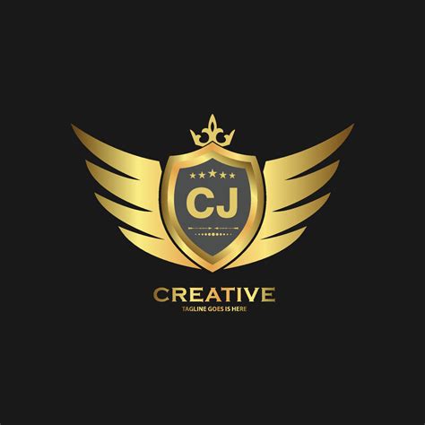 abstract letter cj shield logo design template premium nominal monogram business sign