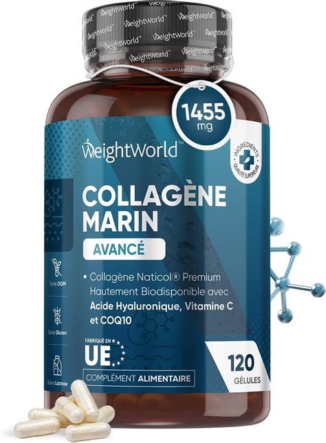 Collagène Marin Acide Hyaluronique 1455 mg 120 Collagene Marin Gélules