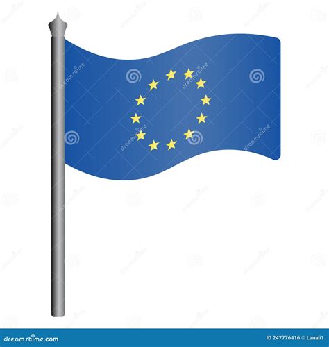 Flag Of The European Union Vector Illustration The Fabric Canvas Is