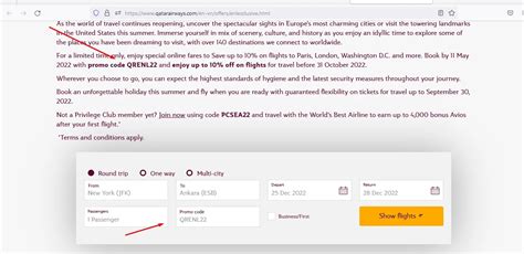 Qatar Airways Promo Codes 10 Off November 2024