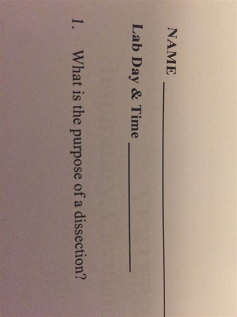 Solved What is the purpose of a dissection? | Chegg.com
