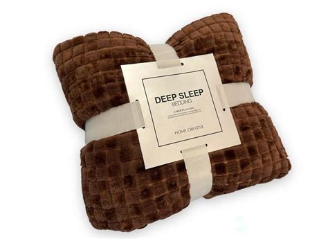 ᐉ Плед велюровий Deep Sleep Кубик Мікрофібра 200х230 см Коричневий ...