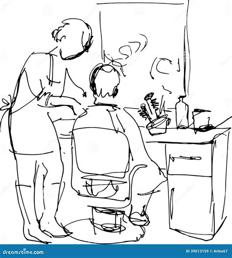 Barber Shop Drawing