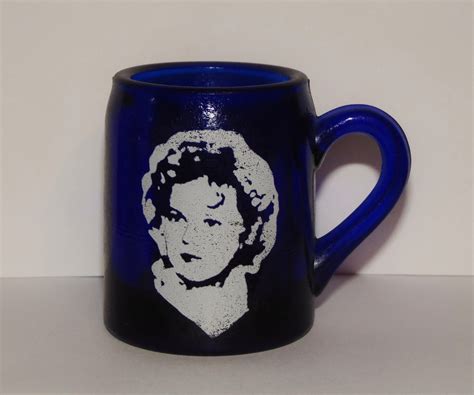 Shirley Temple Cobalt Blue Glass Mug Collectible Vintage