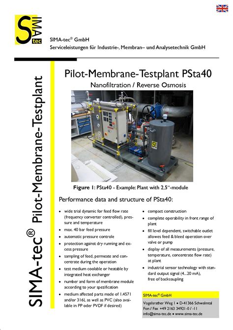 Pilot Testunit Psta Sima Tec Gmbh Sima Tec Gmbh