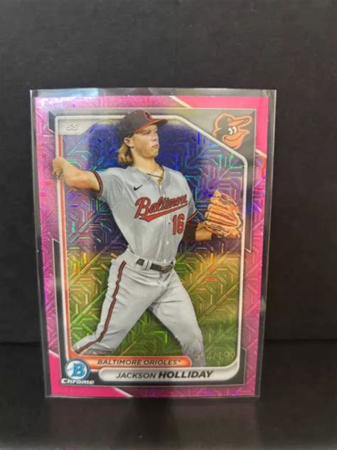 JACKSON HOLLIDAY 2024 Bowman chrome Mega Mojo réfracteur rose 199