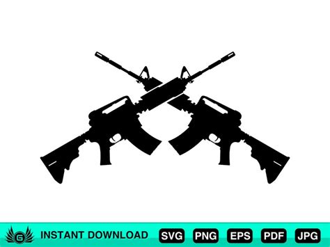 Crossed Rifles Svg Ar Svg Guns Svg Semi Automatic Svg Etsy Ireland