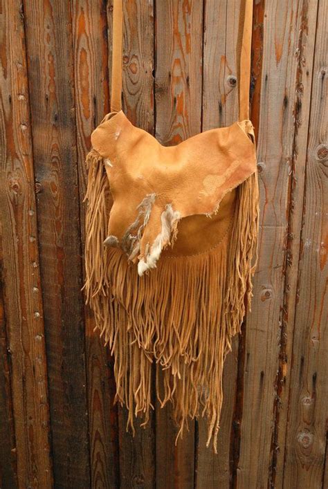 Fringed Leather Purse Deerskin Purse Buckskin Purse Hair On Etsy