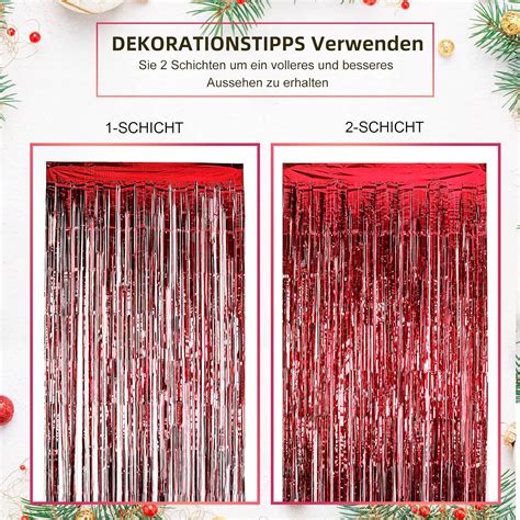 Lolstar Cortinas De Flecos De Papel De Aluminio De Navidad Decoraci N