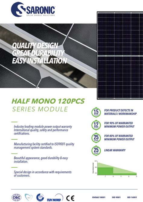 Moduli Fv Saronic Solar Sr M W Mono Solar Panel Pv Module