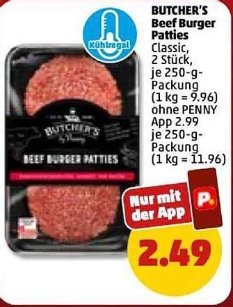 Butcher S Beef Burger Patties Angebot Bei Penny 1Prospekte De