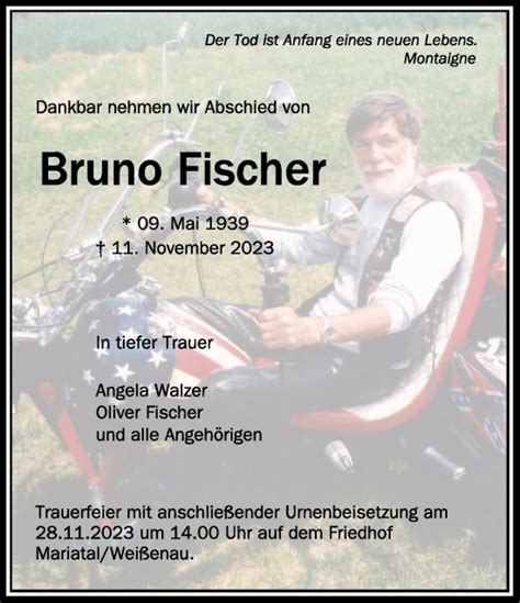 Traueranzeigen Von Bruno Fischer Schwaebische De Trauerportal