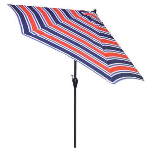 Plantation Patterns 9 Ft Aluminum Patio Umbrella In Poolside Stripe