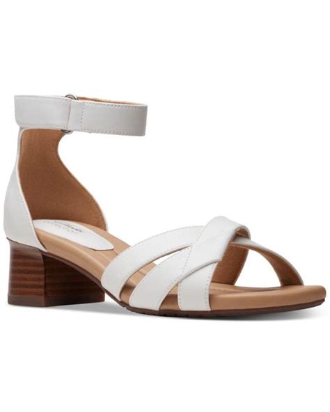 Clarks Desirae Lily Ankle Strap Sandals In Metallic Lyst